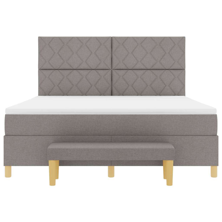 Boxspring bed met hoofdeinde Taupe 180 x 200 cm Stof