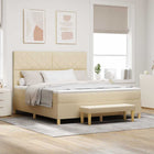 Boxspring bed 180x200 cm crème met hoofdeinde