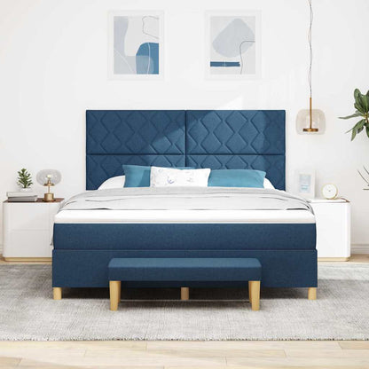 Boxspring bed met hoofdeinde Blauw 200 x 180 cm Stof