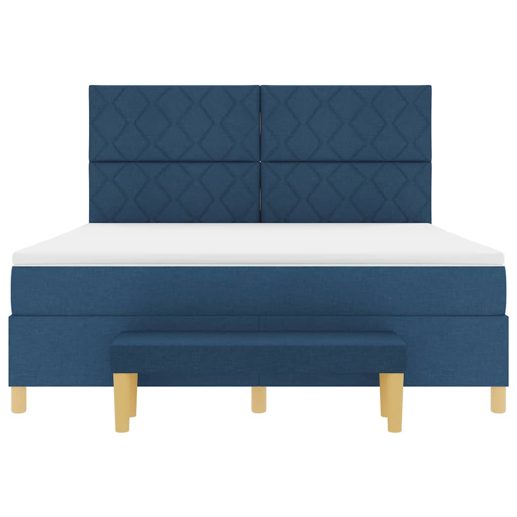 Boxspring bed met hoofdeinde Blauw 200 x 180 cm Stof