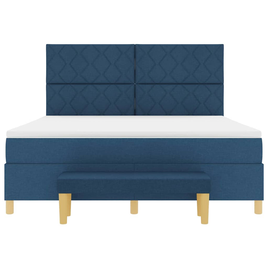 Boxspring bed met hoofdeinde Blauw 200 x 180 cm Stof
