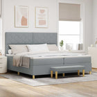 Boxspring bed 200x200 cm lichtgrijs stof