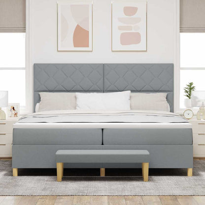 Boxspring bed met matras Lichtgrijs 200 x 200 cm Stof