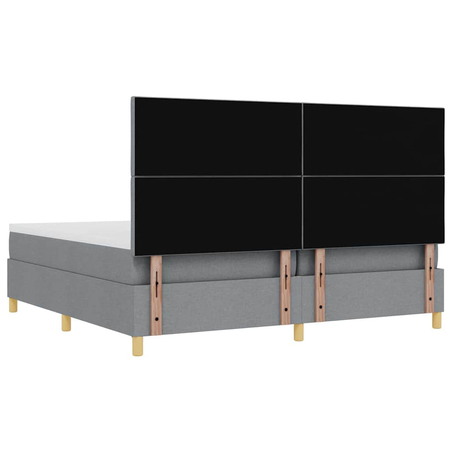 Boxspring bed met matras Lichtgrijs 200 x 200 cm Stof