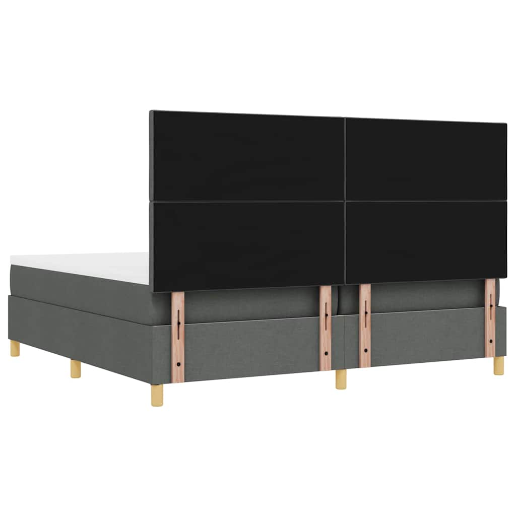 Boxspring bed met matras Donkergrijs 200 x 200 cm Stof