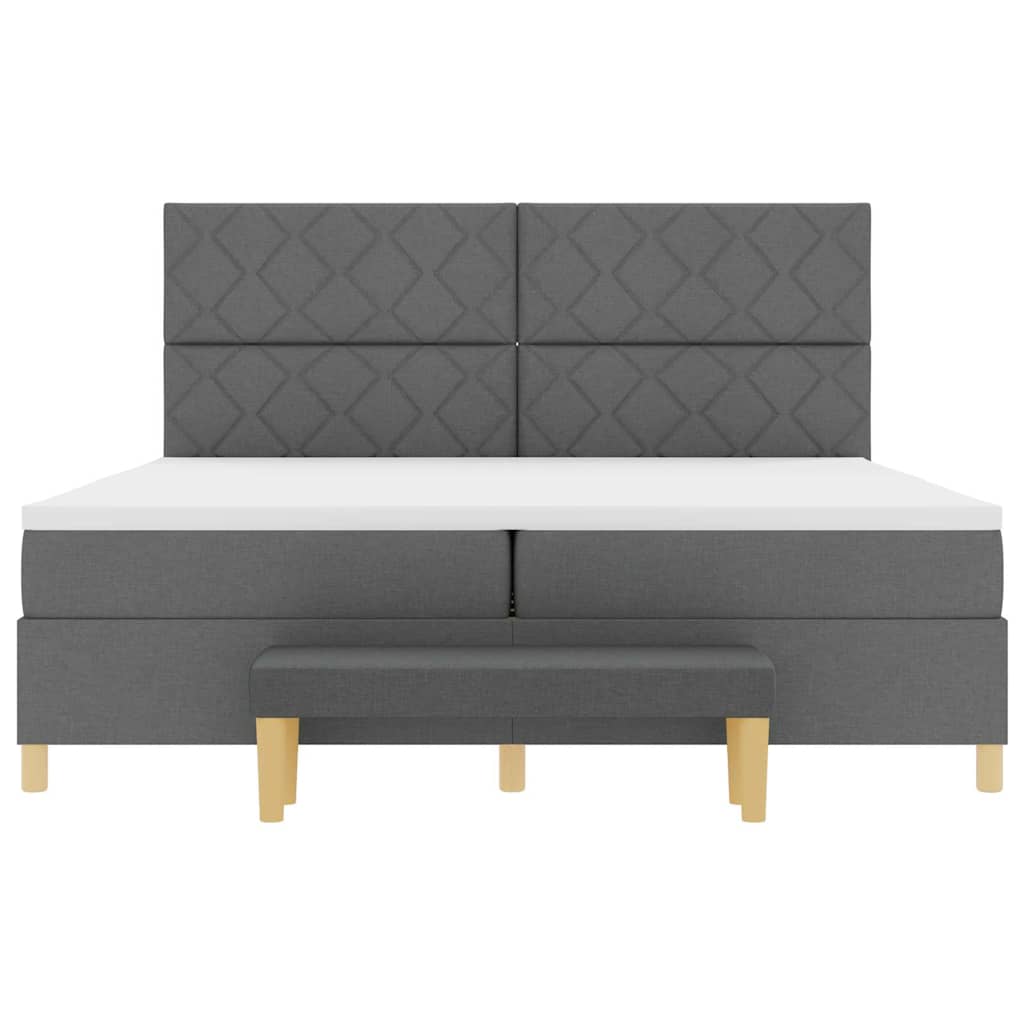 Boxspring bed met matras Donkergrijs 200 x 200 cm Stof