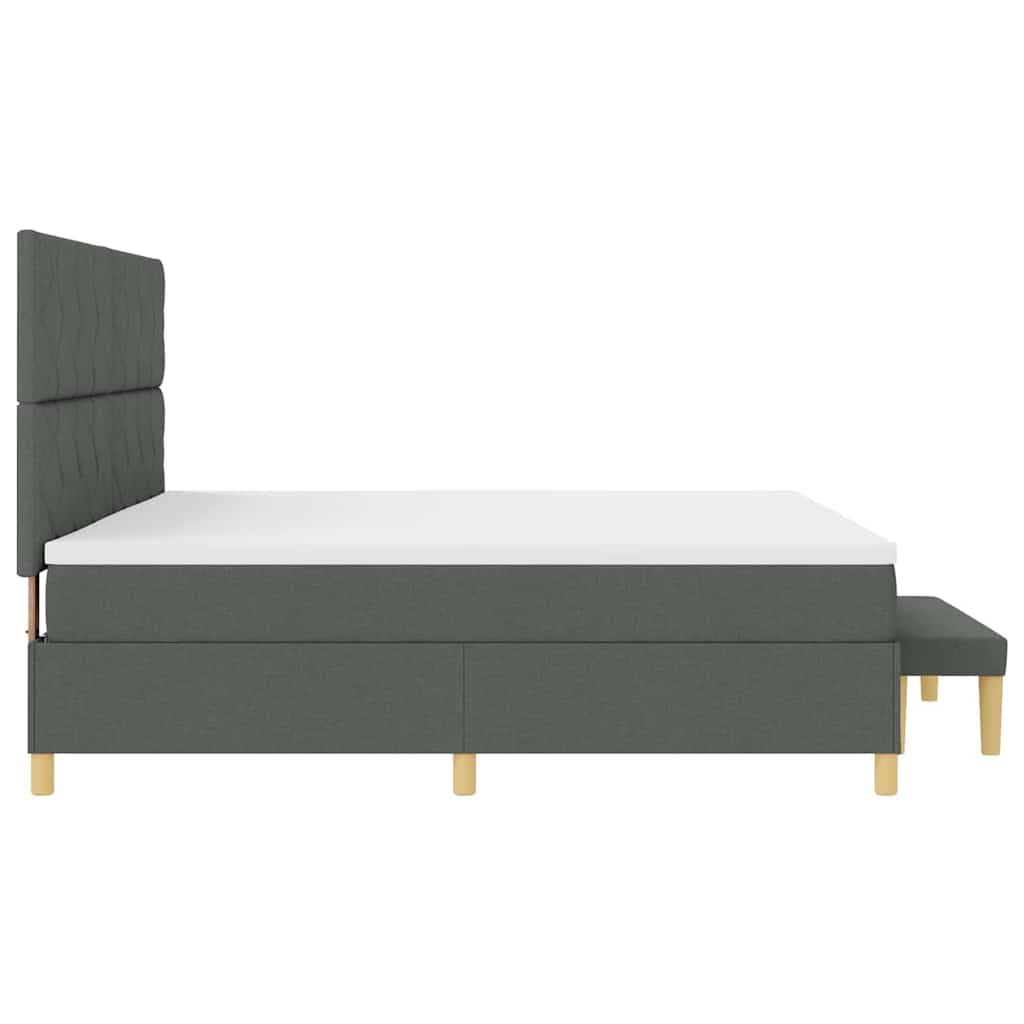 Boxspring bed met matras Donkergrijs 200 x 200 cm Stof