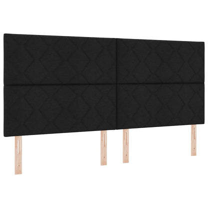 Boxspring bed met matras met hoofdeinde Zwart 200 x 200 cm Stof