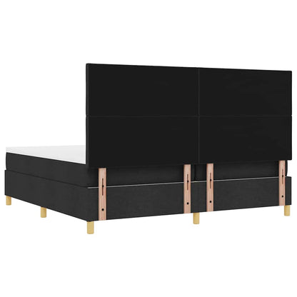 Boxspring bed met matras met hoofdeinde Zwart 200 x 200 cm Stof