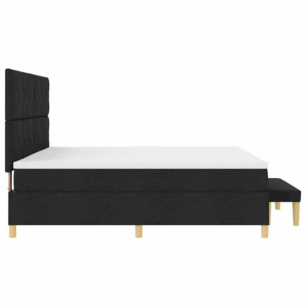Boxspring bed met matras met hoofdeinde Zwart 200 x 200 cm Stof