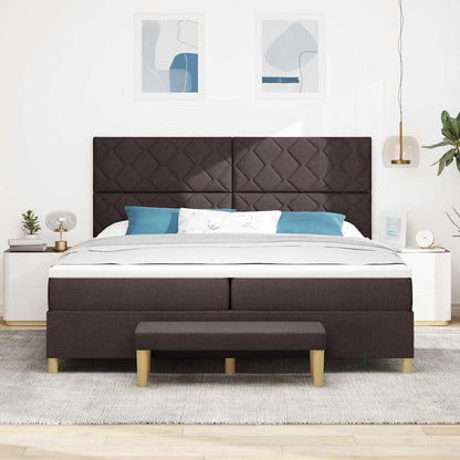Boxspring bed met matras Donkerbruin 200 x 200 cm Stof