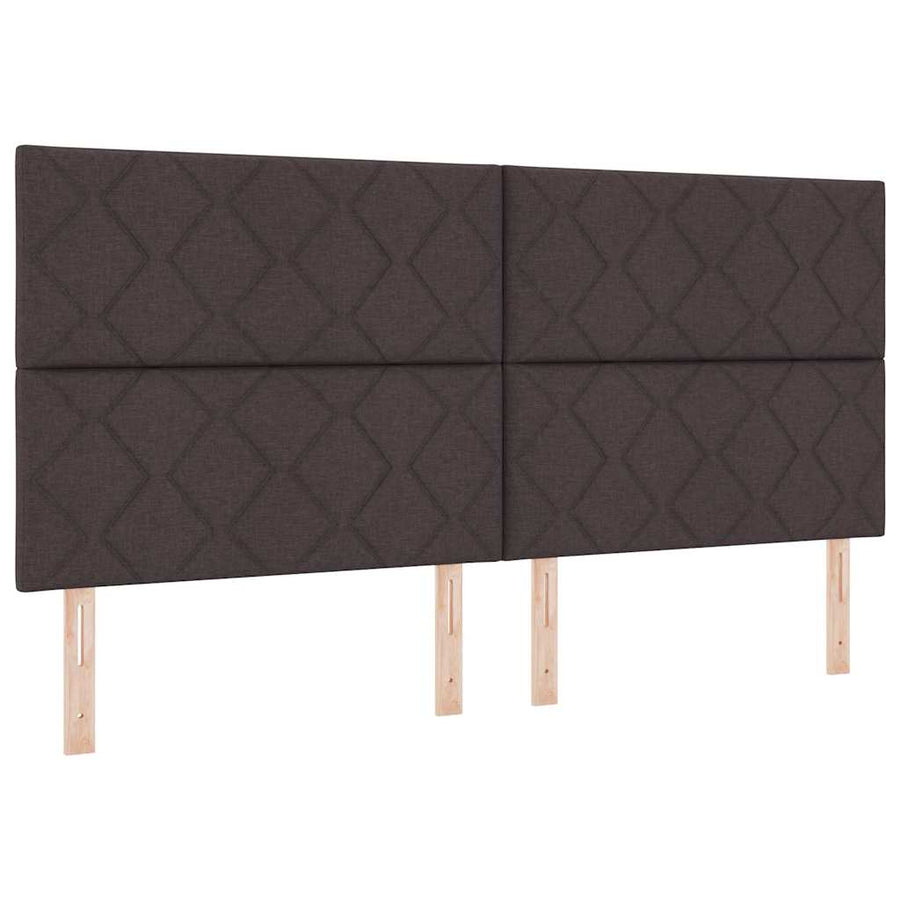 Boxspring bed met matras Donkerbruin 200 x 200 cm Stof