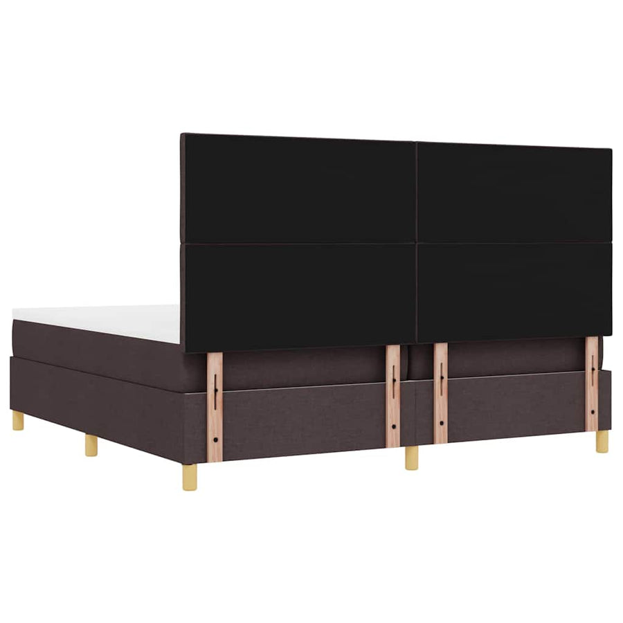 Boxspring bed met matras Donkerbruin 200 x 200 cm Stof