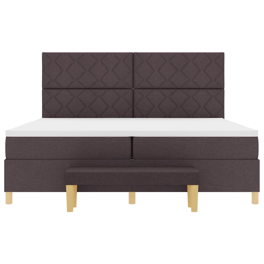 Boxspring bed met matras Donkerbruin 200 x 200 cm Stof