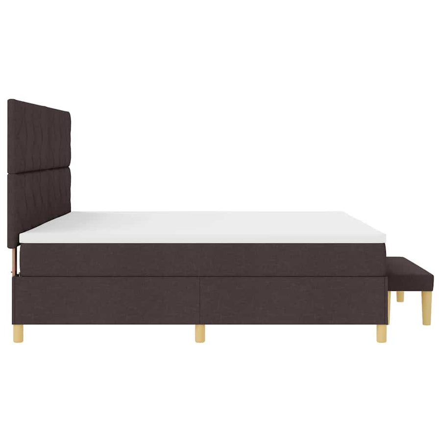 Boxspring bed met matras Donkerbruin 200 x 200 cm Stof