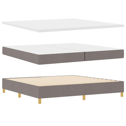 Boxspring bed met kussen met hoofdeinde Taupe 200 x 200 cm Stof