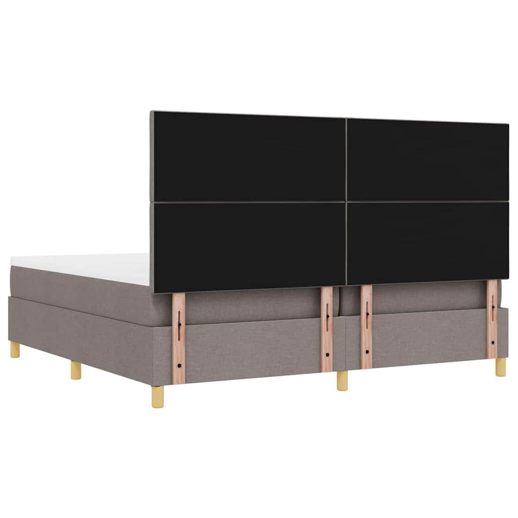 Boxspring bed met kussen met hoofdeinde Taupe 200 x 200 cm Stof
