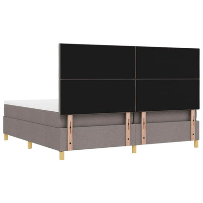 Boxspring bed met kussen met hoofdeinde Taupe 200 x 200 cm Stof
