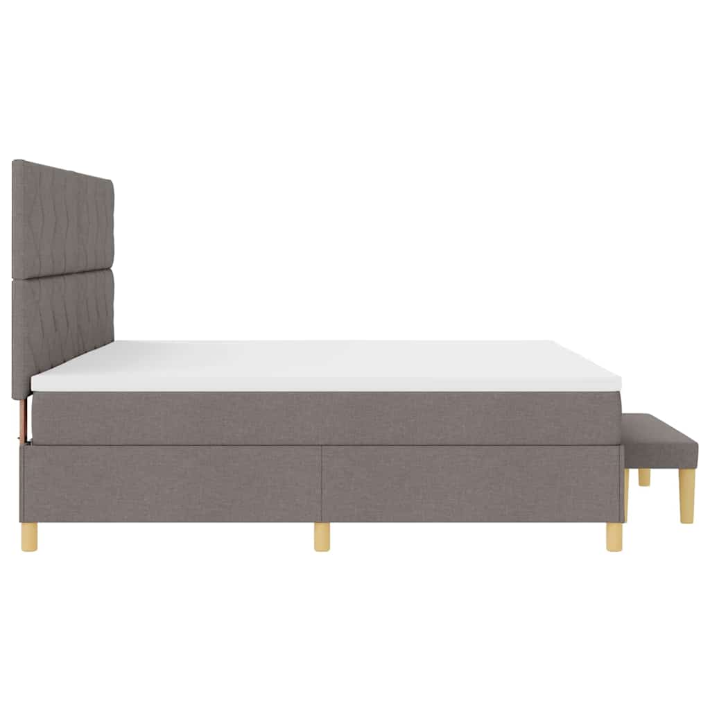 Boxspring bed met kussen met hoofdeinde Taupe 200 x 200 cm Stof
