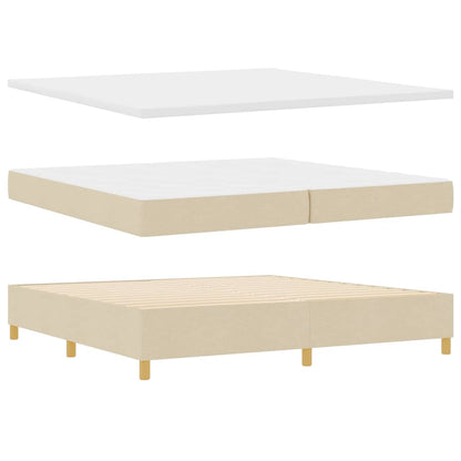 Boxspring bed met matras met hoofdeinde Crème 200 x 200 cm Stof