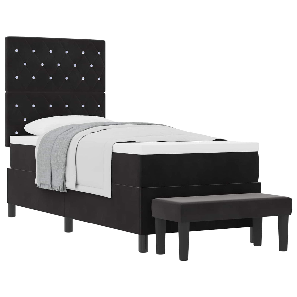Boxspring bed met hoofdeinde Zwart 200 x 80 cm Fluweel