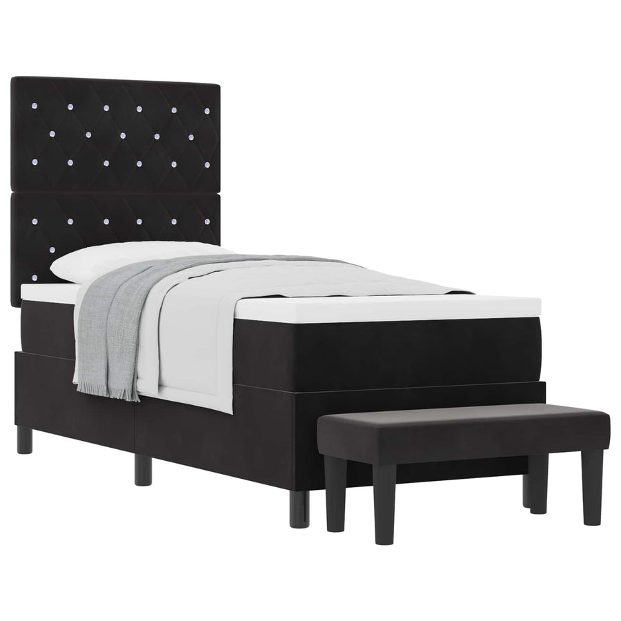 Boxspring bed met hoofdeinde Zwart 200 x 80 cm Fluweel