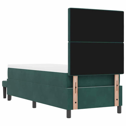 Boxspring bed met kussen Donkergroen 200 x 80 cm Fluweel