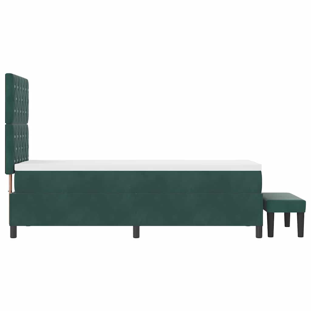 Boxspring bed met kussen Donkergroen 200 x 80 cm Fluweel