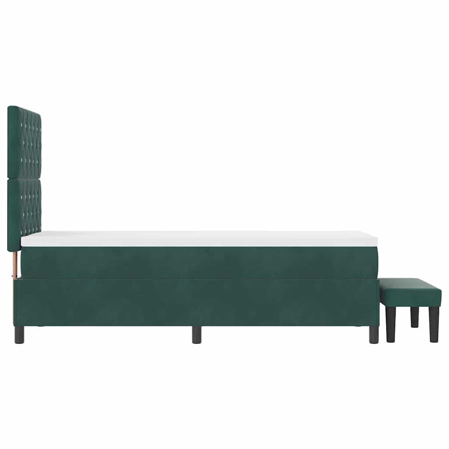 Boxspring bed met kussen Donkergroen 200 x 80 cm Fluweel
