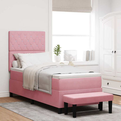 Boxspring bed met hoofdeinde Roze 200 x 80 cm Fluweel