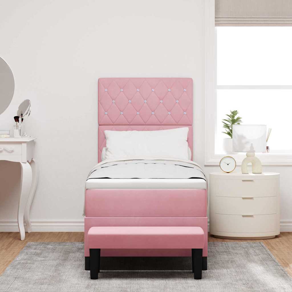 Boxspring bed met hoofdeinde Roze 200 x 80 cm Fluweel