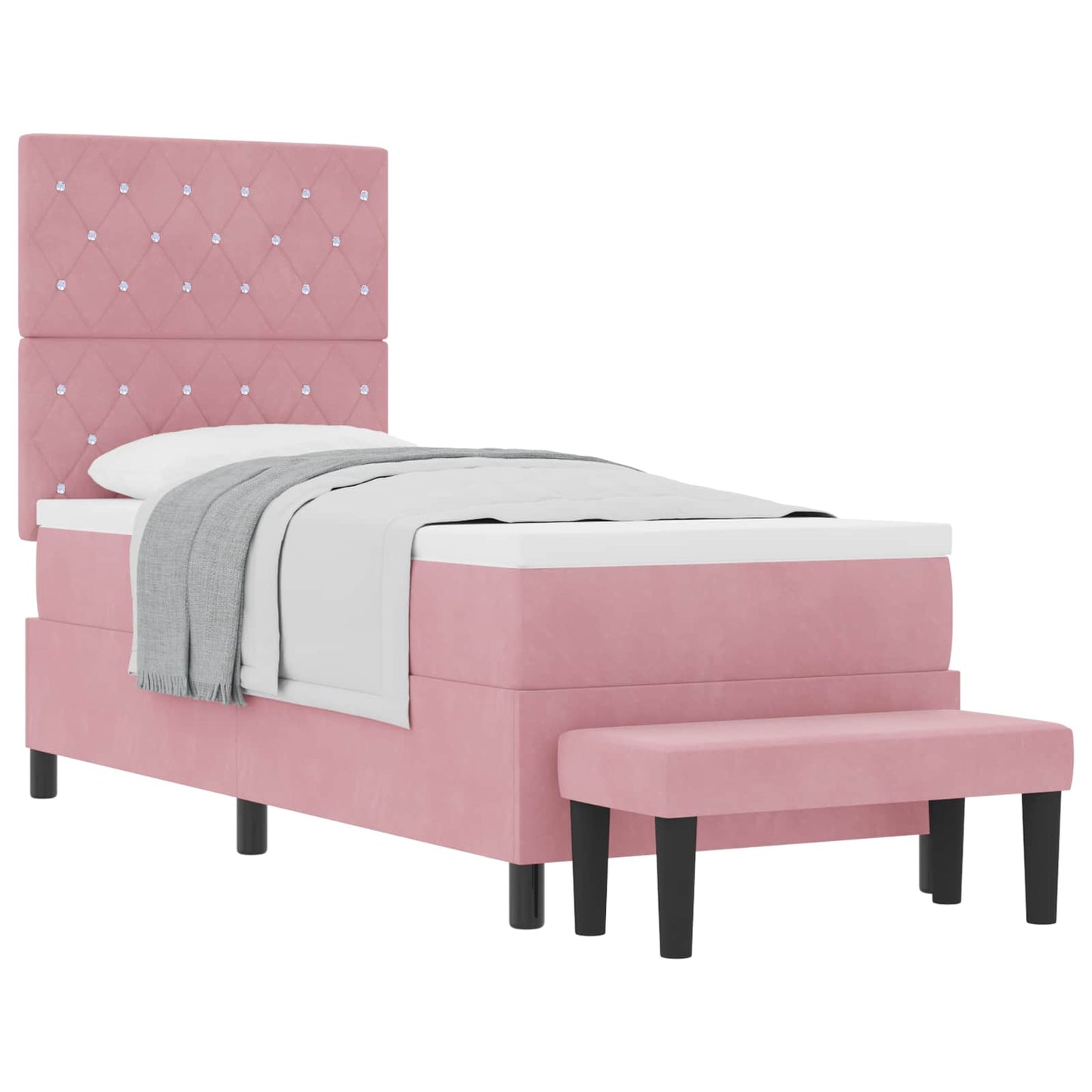 Boxspring bed met hoofdeinde Roze 200 x 80 cm Fluweel