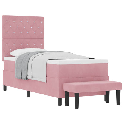 Boxspring bed met hoofdeinde Roze 200 x 80 cm Fluweel