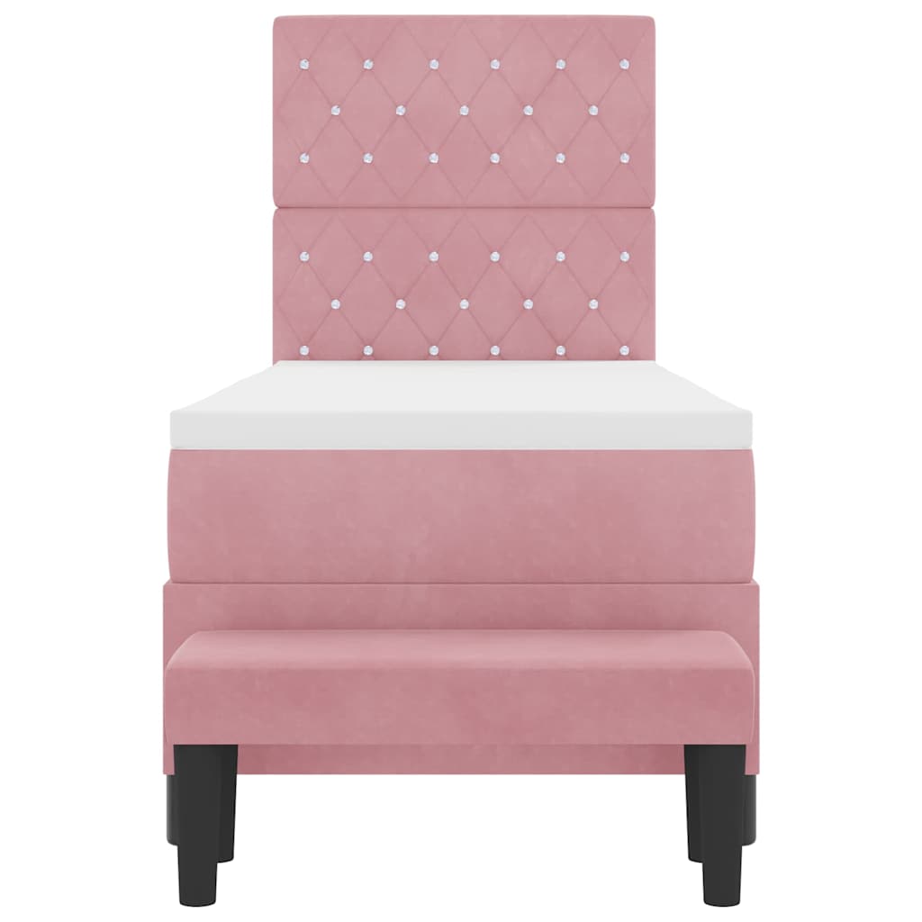 Boxspring bed met hoofdeinde Roze 200 x 80 cm Fluweel