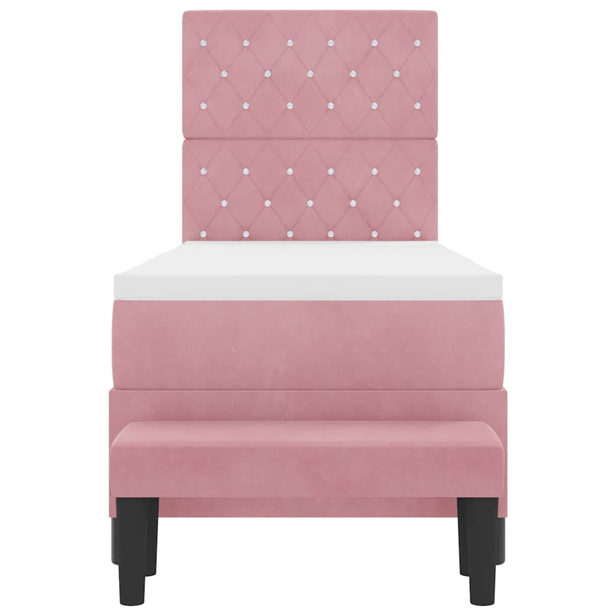 Boxspring bed met hoofdeinde Roze 200 x 80 cm Fluweel