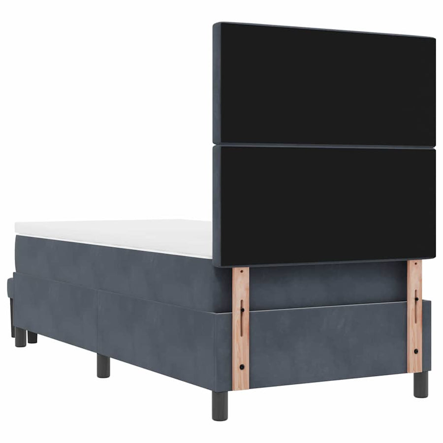 Boxspring bed met matras Donkergrijs 90 x 190 cm Fluweel
