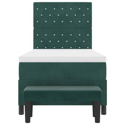 Boxspring bed met hoofdeinde Donkergroen 190 x 90 cm Fluweel