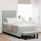 Boxspring bed 90x200 cm lichtgrijs fluweel