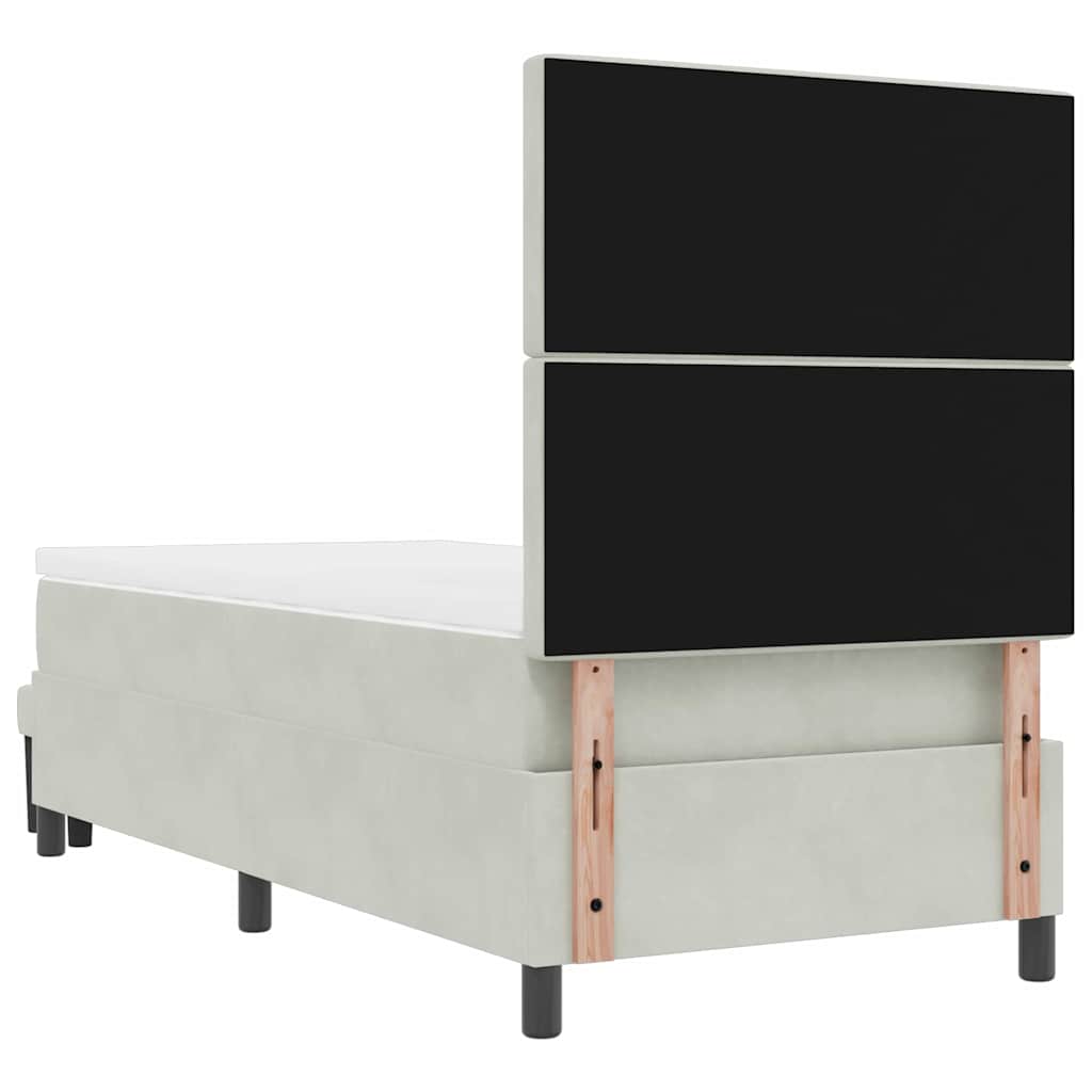 Boxspring bed met hoofdeinde Lichtgrijs 200 x 90 cm Fluweel