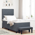 Boxspring bed 90x200 cm donkergrijs fluweel