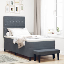 Boxspring bed met matras Donkergrijs 90 x 200 cm Fluweel