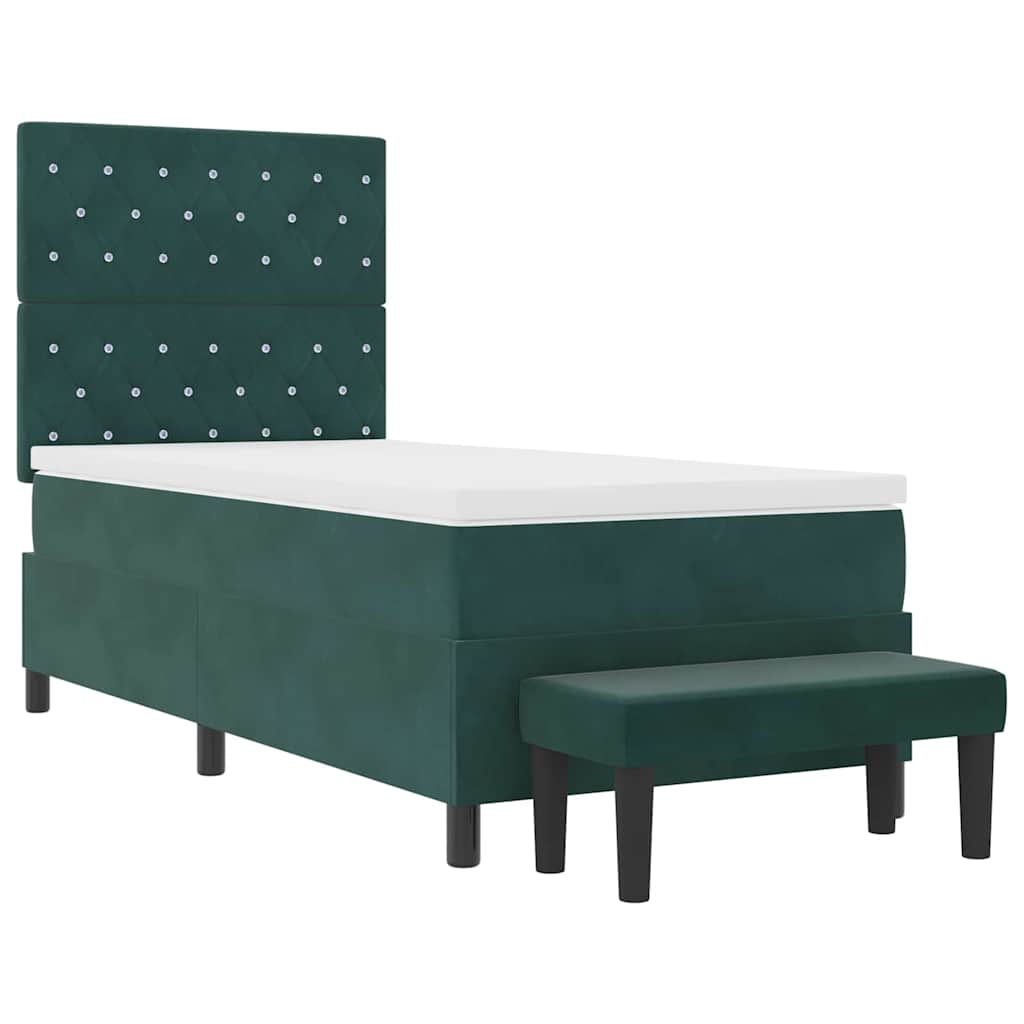 Boxspring bed met hoofdeinde Donkergroen 200 x 90 cm Fluweel