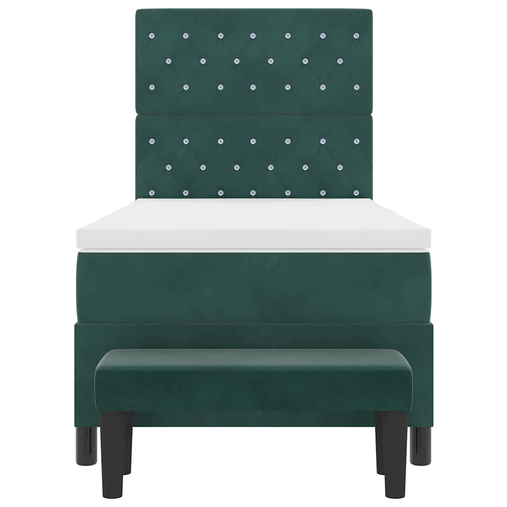 Boxspring bed met hoofdeinde Donkergroen 200 x 90 cm Fluweel