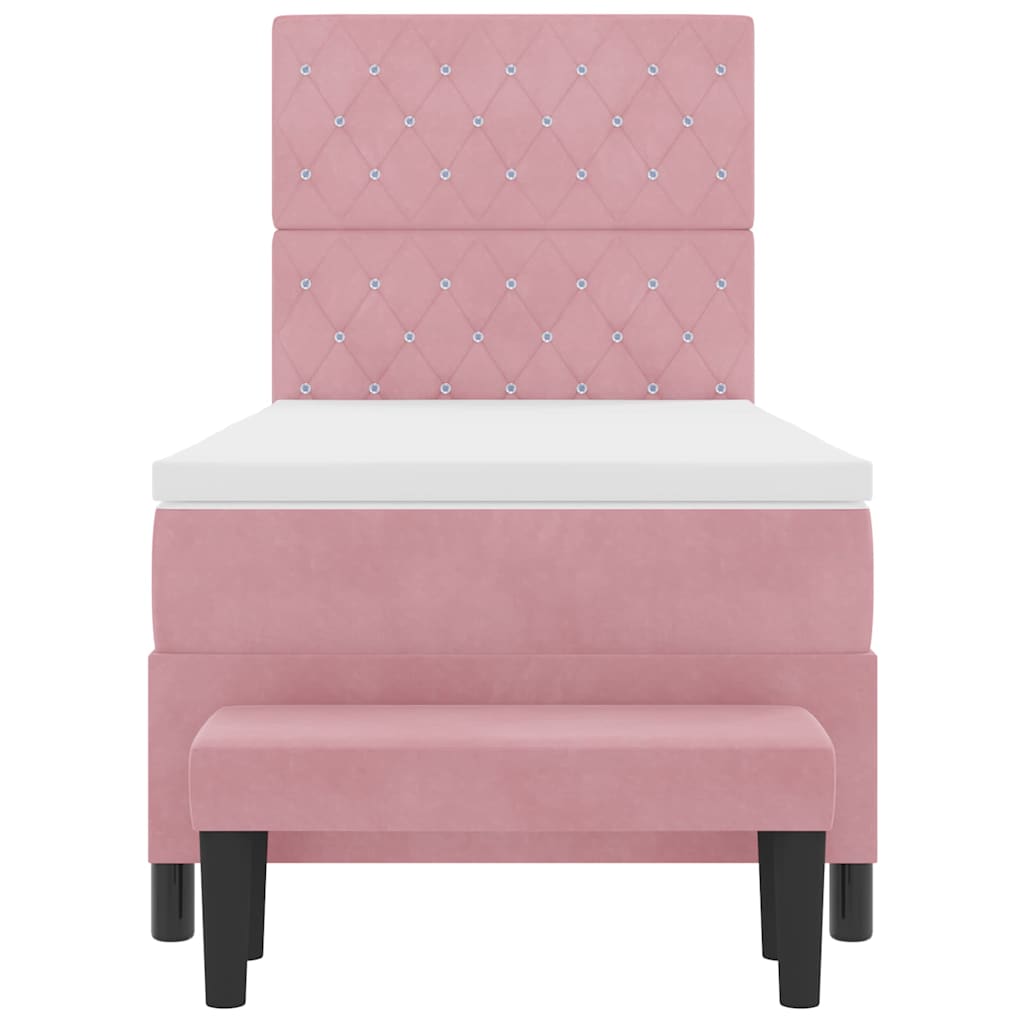 Boxspring bed met matras Roze 90 x 200 cm Fluweel