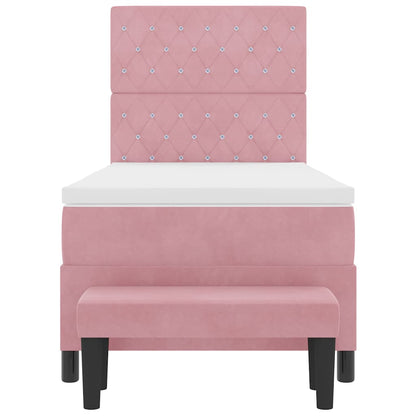 Boxspring bed met matras Roze 90 x 200 cm Fluweel