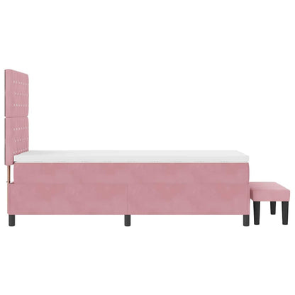 Boxspring bed met matras Roze 90 x 200 cm Fluweel