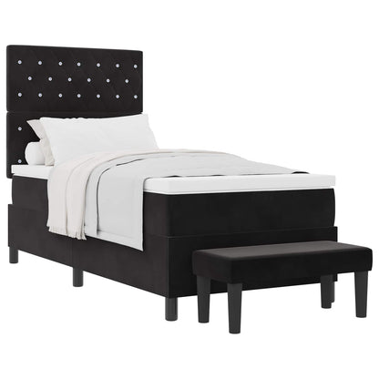 Boxspring bed met kussen Zwart 200 x 100 cm Fluweel
