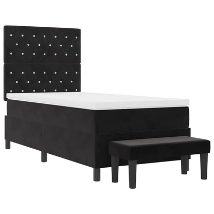 Boxspring bed met kussen Zwart 200 x 100 cm Fluweel