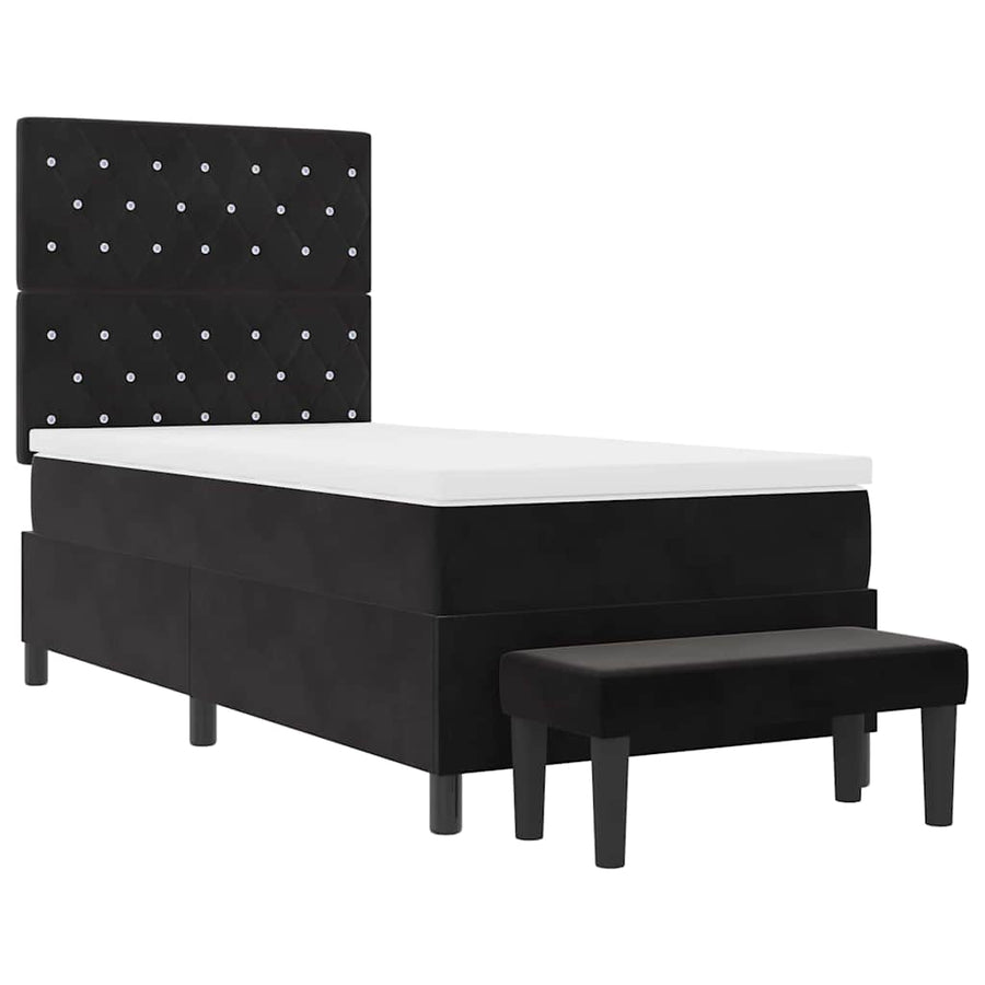 Boxspring bed met kussen Zwart 200 x 100 cm Fluweel