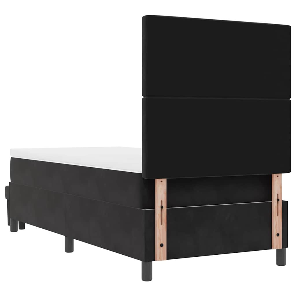 Boxspring bed met kussen Zwart 200 x 100 cm Fluweel